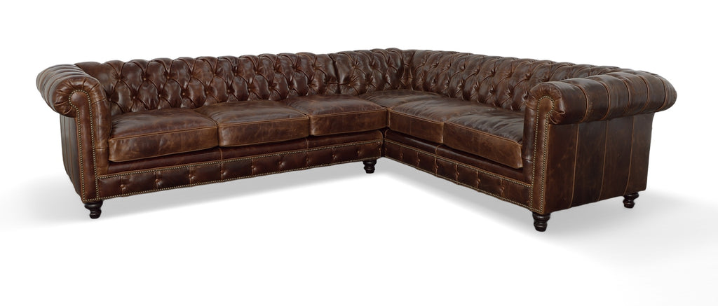 607 L-Shape Leather Sectional (long left)