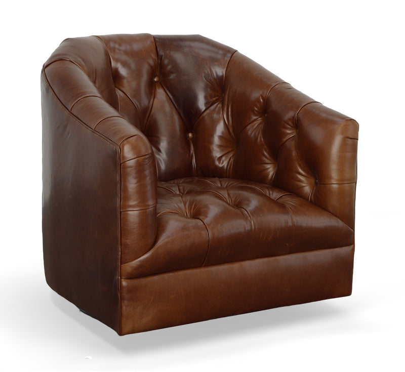 812 - Keystone - Leather Swivel Chair