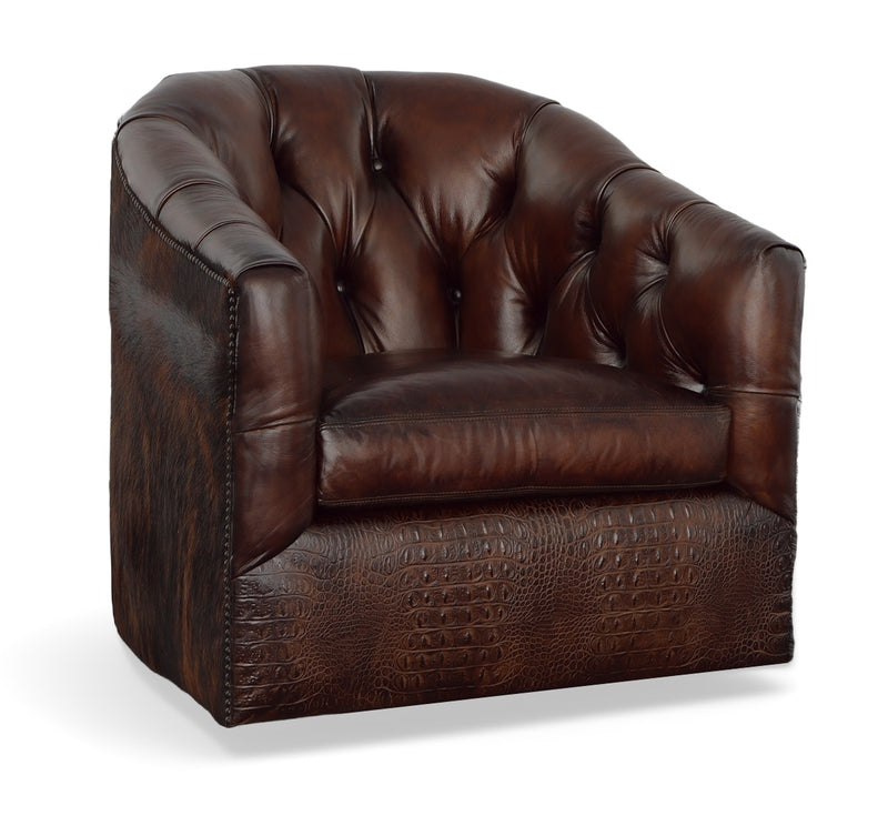 812 - Keystone - Leather Swivel Chair