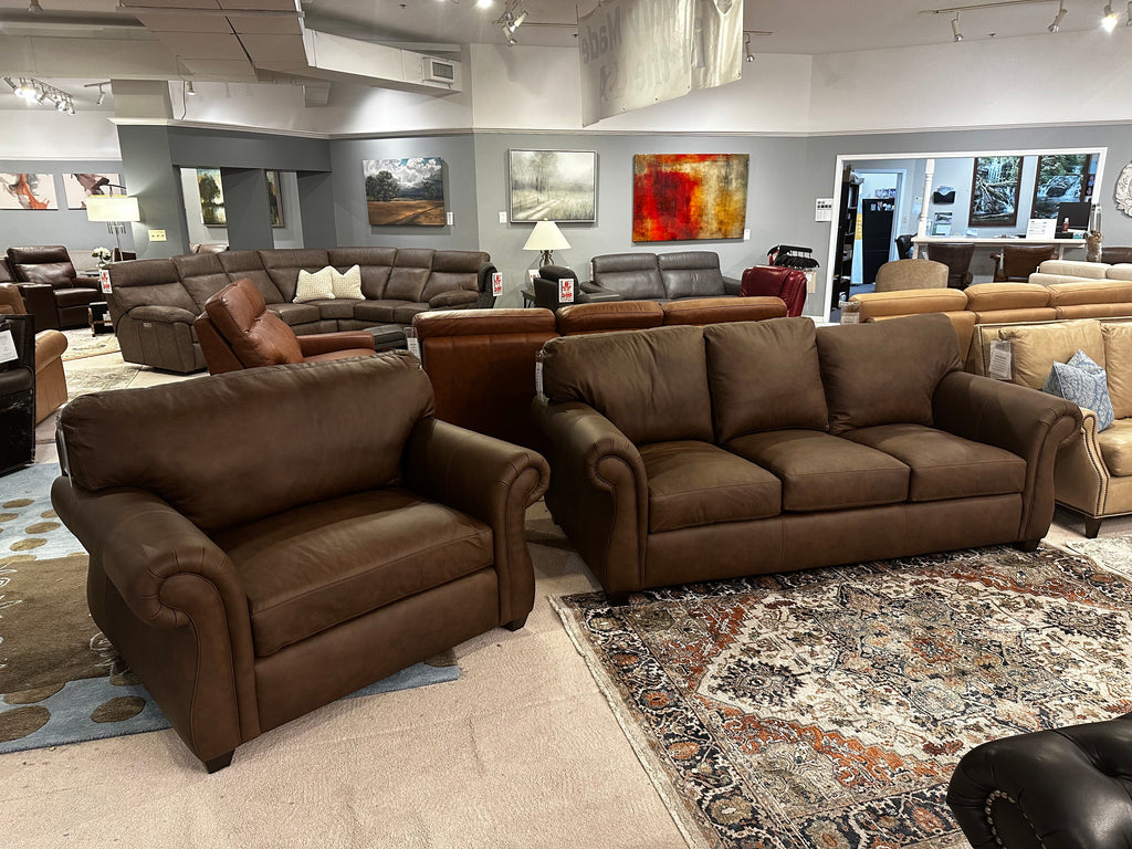 500 - Leather Sofa and Chair 1/2 - Factory Outlet