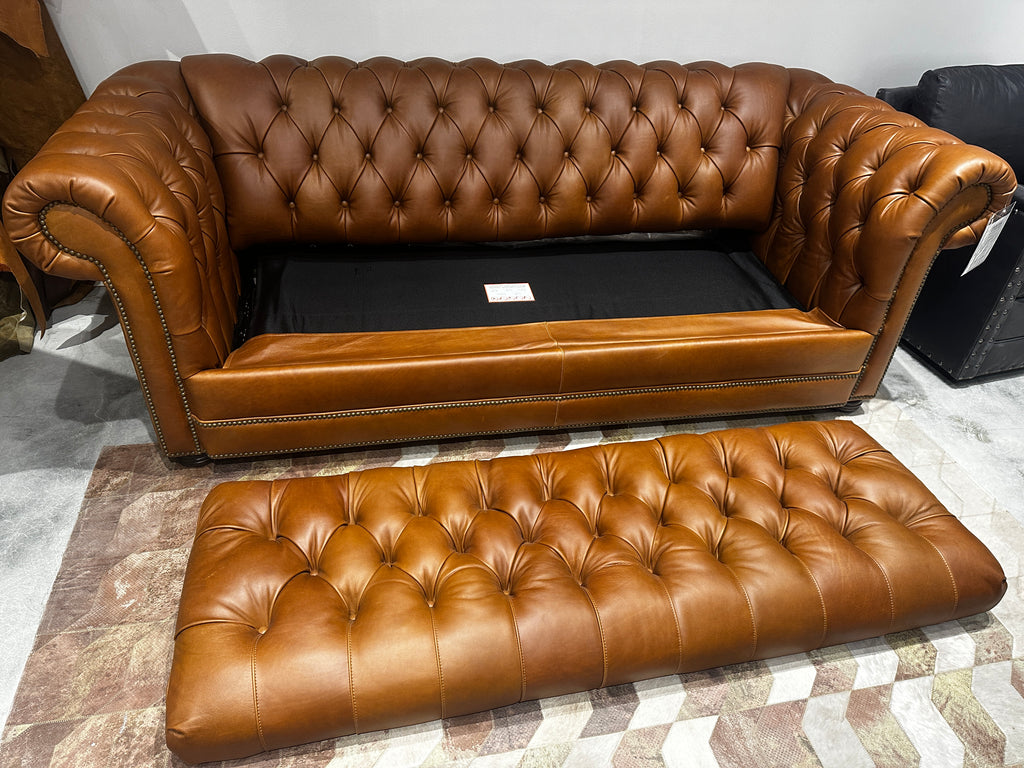 600 Club Leather Chesterfield Sleeper Sofa
