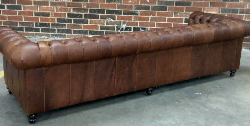 607-04 Louise Leather Chesterfield Sofa