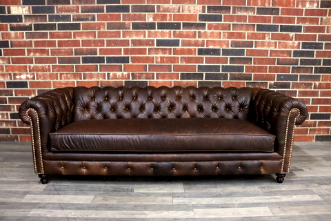 mygingerbreadhouse: “ reworked leather Chesterfield sofa by Fun