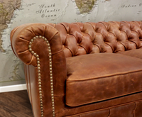 607-03 Louise Leather Chesterfield Sofa