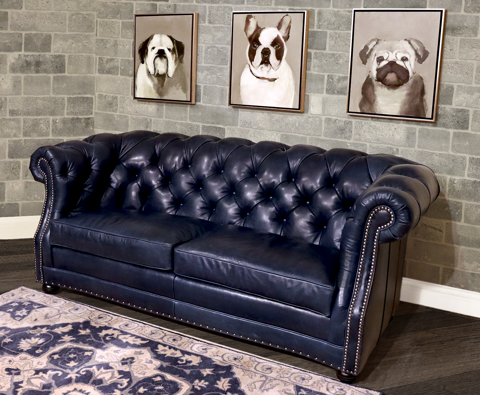 Manhattan grey top grain leather sofa deals
