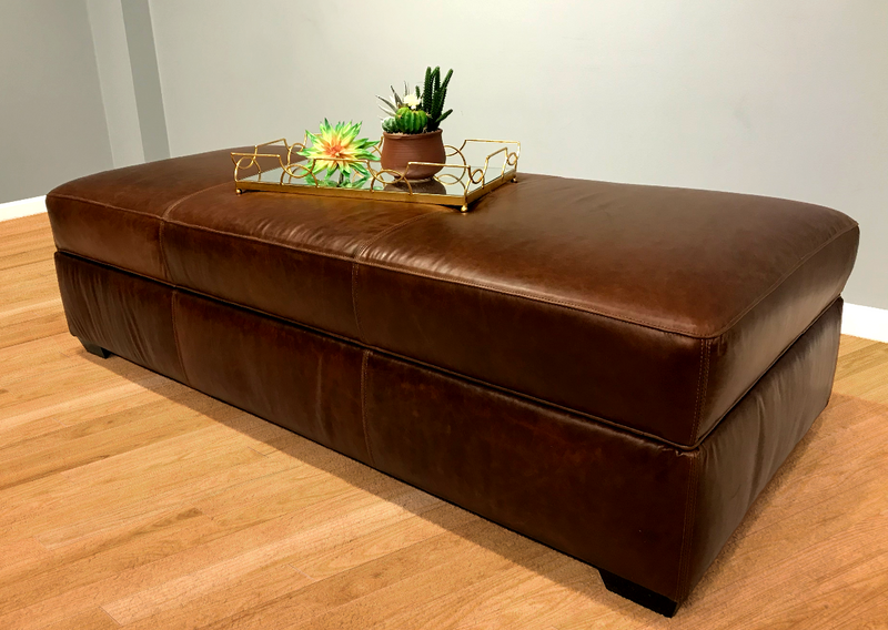 Real leather deals ottoman with storage
