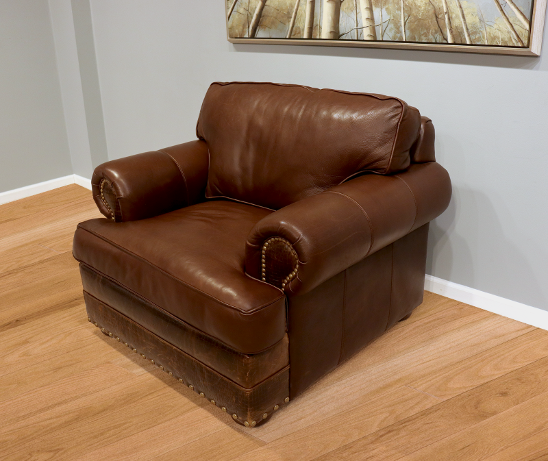 Oversized leather armchair deals