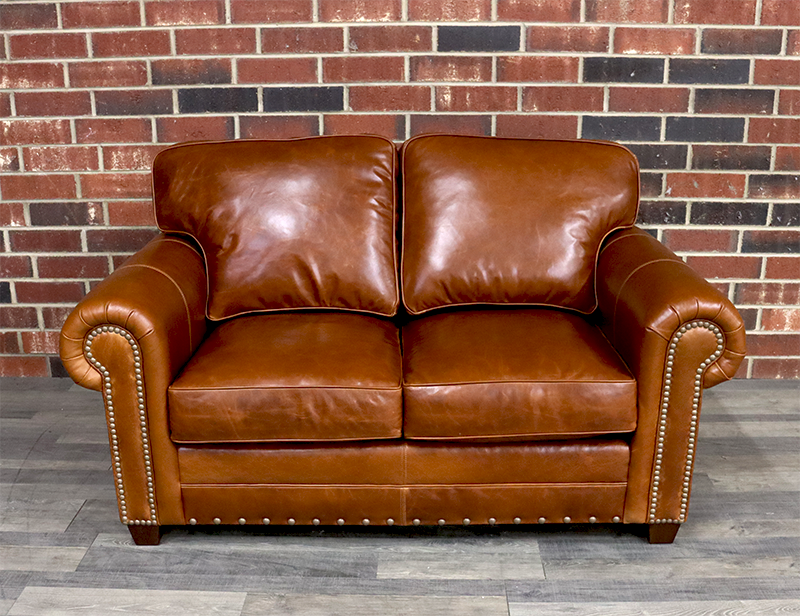 554 02 Tanner Leather Loveseat