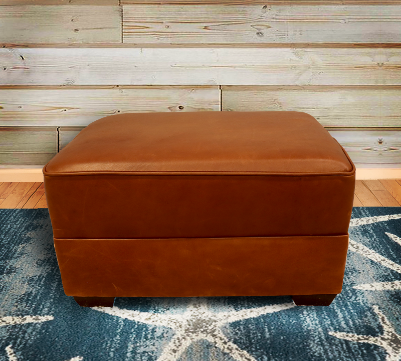 554-00 Tanner Leather Ottoman